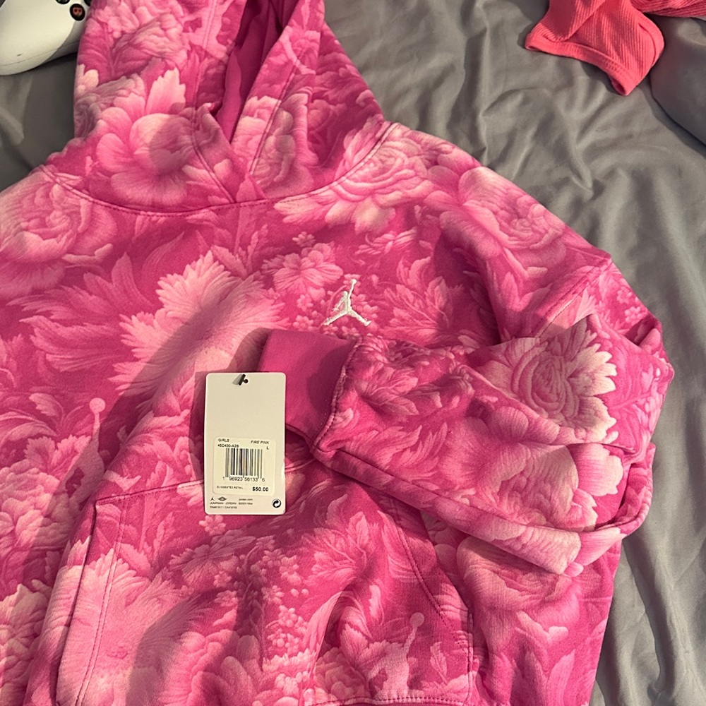 Jordan Girls' Fire Pink Sweatshirt